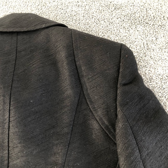 Hugo BOSS short jacket blazer double breasted lightweight wool Italy 2 long slvs - Picture 3 of 10